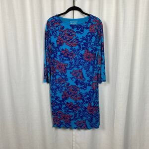 Coolibar Blue Floral Oceanside UPF50+ Shift Dress Sz.S